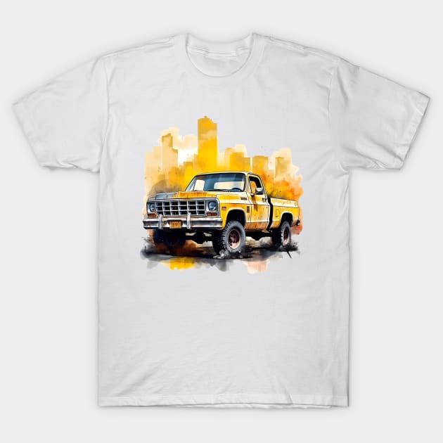 Yellow Vintage Square Body T-Shirt by StoneCreation